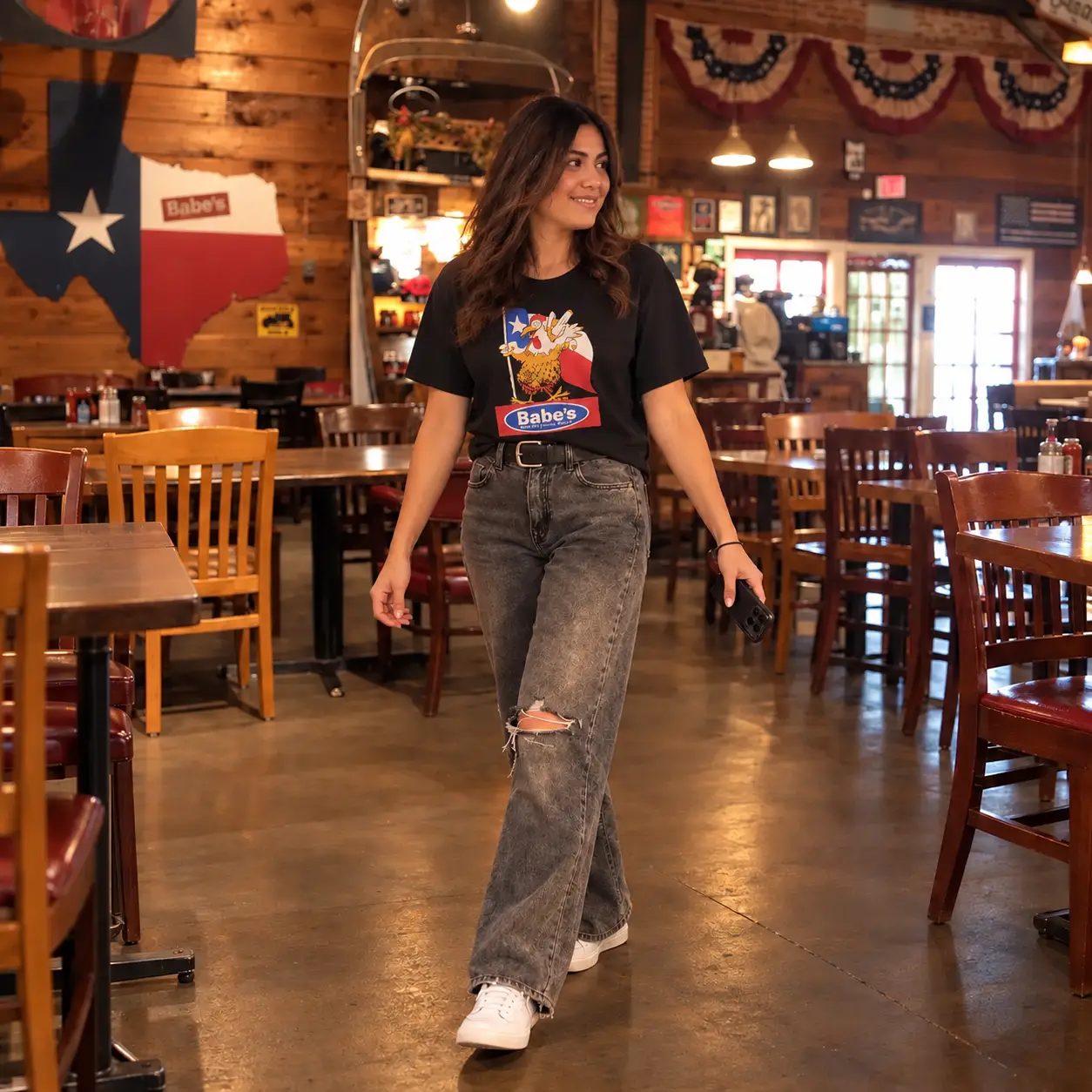 Babes Chicken Texas Flag Color Tee 1