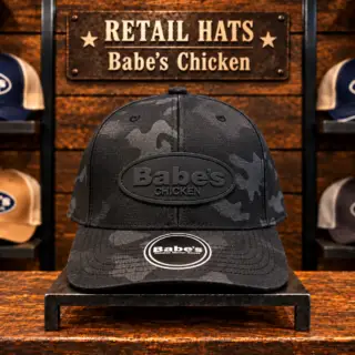 Babes Hat Black Camo Closeup