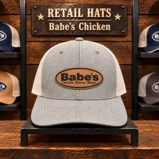Babes Hat Grey White Closeup