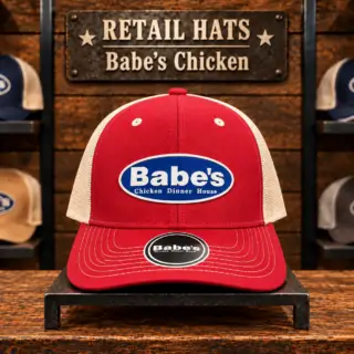 Babes Hat Red White Closeup